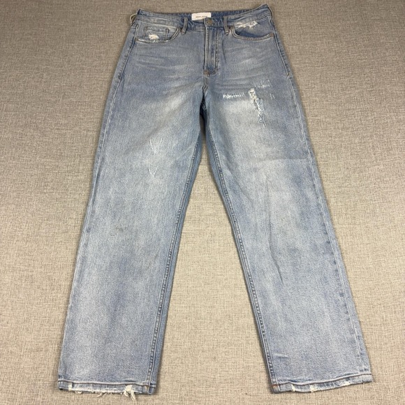 Dear John Denim - Dear John Jeans Womens 29 Blue Light Wash High Rise Straight Distressed Denim